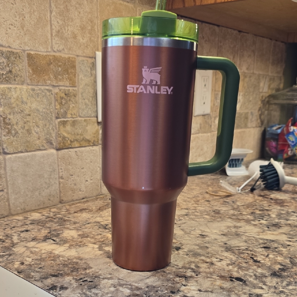 Lainey Wilson Watermelon Moonshine Stanley Copper Mug with Green Lid and Handle